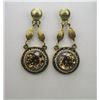 Image 1 : Lovely Heirloom Yellow Zircon and Pearl Earrings  with 2 round Zircons weighing approx. 6.00 carats