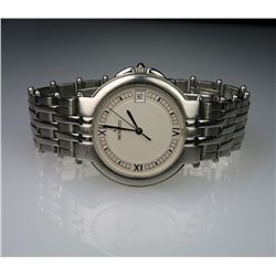 Men’s Elegant Stainless Steel Movado Watch with  woven style band, Swiss Made with quartz movement,