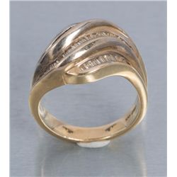 Ladies 14K gold ring set with baguette diamonds in  channels, approx. ½ CT to ¾ Ct total.   Est.: