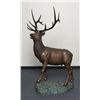 Image 1 : Excellent massive bronze sculpture of a baying Elk  signed on base; approx. 6’ 3” in height and 4’ 2