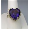 Image 2 : Brilliant Heart shaped Extra Fine Bolivian  Amethyst and Diamond Ring with Amethyst weight  approx.