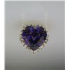 Image 3 : Brilliant Heart shaped Extra Fine Bolivian  Amethyst and Diamond Ring with Amethyst weight  approx.