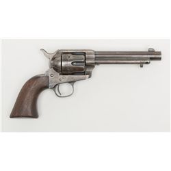 Colt U.S. Artillery Model SAA revolver, .45 cal.,  5-1/2” barrel, blue and case hardened finish, woo