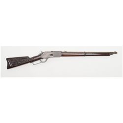 Winchester Second Model 1876 SRC, .45-60 cal., 22”  round barrel, traces of original blue finish,  f