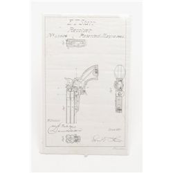 Great document to go with previous lot:  Patent  drawing for the Starr four barrel pepperbox  derrin