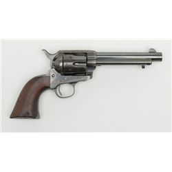 Colt U.S. Artillery Model SAA revolver, .45 cal.,  5-1/2” barrel, blue and case hardened finish, woo