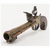 Image 11 : English cannon barrel flintlock pistol by Twigg  with under barrel folding bayonet in overall very