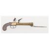 Image 1 : English cannon barrel flintlock pistol by Twigg  with under barrel folding bayonet in overall very