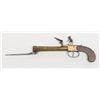 Image 2 : English cannon barrel flintlock pistol by Twigg  with under barrel folding bayonet in overall very