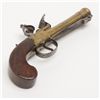 Image 8 : English cannon barrel flintlock pistol by Twigg  with under barrel folding bayonet in overall very