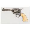 Image 2 : Colt Civilian Model SAA revolver, .45 cal., 4-3/4”  barrel, nickel finish, ivory grips, #109259  acc