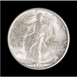 A 1920-P Walking Liberty U.S. Half Dollar in  overall good condition, rare date.   Est.:   $300-$500