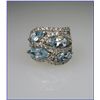 Image 1 : Amazing Designer Style Aquamarine and Diamond Ring  with 4 marquise cut Aquamarine weighing approx.