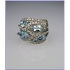 Image 2 : Amazing Designer Style Aquamarine and Diamond Ring  with 4 marquise cut Aquamarine weighing approx.