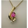 Image 3 : Beautiful 'Fine Quality’ Pink Tourmaline and  Diamond Pendant weighing approx. 2.00 carats  accented