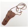 Image 2 : Double loop western-style holster for 7-1/2" inch  Colt with period suspension straps and  small  bu