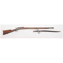 Remington Rolling Block single shot rifle,  approximately .45 caliber, Serial #67734.  The  rifle is