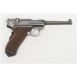 1900 American Eagle Luger semi-auto pistol, 7.65mm  cal., 4-3/4” barrel, re-blued finish, checkered