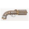 Image 1 : Handmade and nicely etched hand revolved pepperbox  pistol of approximate .70 caliber smooth bore  m