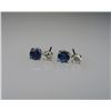 Image 3 : Exquisite ‘Fine’ Ceylon Color Blue Sapphire and  Diamond Earrings with 2 round cut Blue Sapphires  w