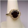 Image 3 : Beautiful Heart shaped Rhodolite Garnet and  Diamond Ring with approx. 5.00 carat garnet and 16  rou