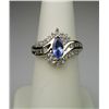 Image 1 : Elegant Tanzanite and Diamond Ring with marquise  cut Tanzanite weighing approx. 0.80 carats with 34