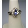 Image 2 : Elegant Tanzanite and Diamond Ring with marquise  cut Tanzanite weighing approx. 0.80 carats with 34