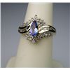 Image 3 : Elegant Tanzanite and Diamond Ring with marquise  cut Tanzanite weighing approx. 0.80 carats with 34