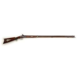 Half stocked American percussion rifle signed on  the patch box W.C. White, approx. .40 cal., with