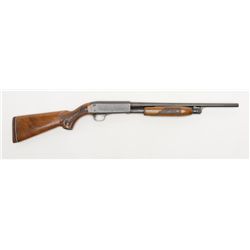 Ithaca Model 37 Featherlight pump action shotgun,  20 gauge, barrel shortened to 18-1/2”, blue  fini