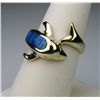 Image 3 : Vibrant Opal Dolphin Ring with 2 beautiful inlayed  Opals with vibrant colors in rich blues and  bri