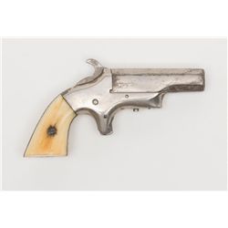 Southern derringer, .41 cal., 2-1/2” octagon  barrel, silver finish, bone grips, #8204 in  overall g