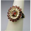 Image 1 : Striking Red Garnet and Diamond Ring with 17  channel set garnets weighing approx. 2.00 carats  and