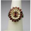 Image 2 : Striking Red Garnet and Diamond Ring with 17  channel set garnets weighing approx. 2.00 carats  and