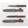 Image 14 : Lot of 6 U.S.N. knives including two MK 1s with  sheaths, two MK 2s with sheaths, a folder and  a  m