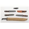 Image 1 : Lot of 6 U.S.N. knives including two MK 1s with  sheaths, two MK 2s with sheaths, a folder and  a  m