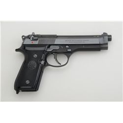 Beretta Model 92SB DA semi-auto pistol, 9mm cal.,  5” barrel, blue finish, checkered black grips, no