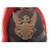 Image 3 : U.S. issue artillery helmet with red plume and  artillery but no straps or interior size 7 in good