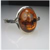 Image 2 : Wonderful One of Kind Amber and Sterling Silver  Bracelet Amber measures 1.5” x 1.25” in diameter  w