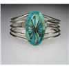 Image 1 : Sensational Contemporary Style Inlayed Turquoise  Bracelet made of 44 grams of Sterling Silver with