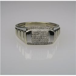 Men’s Handsome Diamond Ring with 62 micro-set  round cut diamonds weighing approx. 0.20 carats  with