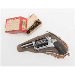 Velo Dog folding trigger revolver, 5mm cal., 2”  octagon barrel, blue finish, checkered wood grips,