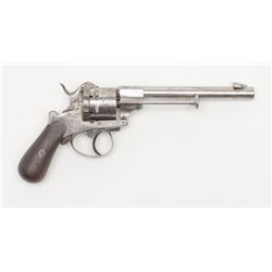 Belgian DA pinfire revolver, 9mm cal., 6” barrel,  cleaned metal surfaces, good action, good crips,