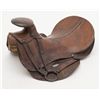 Image 1 : Hope style saddle showing recovering during period  of use and old frontier repairs.  The leather  c