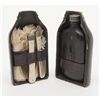 Image 2 : Civil War era Officer’s field eating utensil kit  consisting of a leather covered glass flask with