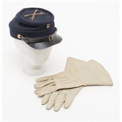 Kepi and pair of leather dress kid gloves; both in  overall fine condition.   Est.:  $100-$300.