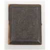 Image 2 : Civil War era small image in half case of Union  officer holding his brim hat with braid and  feathe