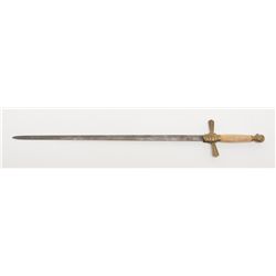 U.S. Militia Officers style sword of cadet size  with Roman helmet pommel and fluted  grip. Fair to