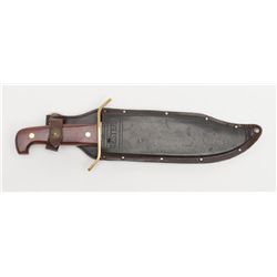 Large Modern Bowie knife by Western, Model W49 in  overall fine condition with leather sheath,  appr