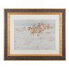 Image 1 : Large finely framed and matted Charlie Russell  color print of an Indian hunting party in snow,  ove